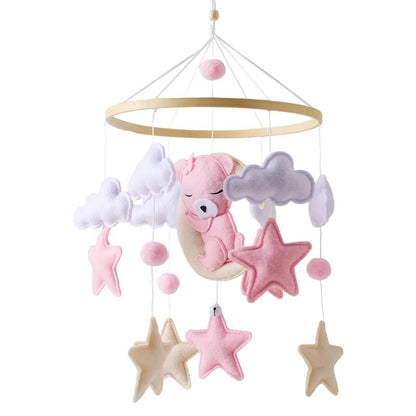 Brinquedo Chocalho para Bebê, Suporte de Berço, Móbile de Madeira, 0-12 Meses, Recém-nascido, Chocalho de Crochê, Suporte para Pendurar Brinquedos, Suporte para Berço de Bebê, Presente