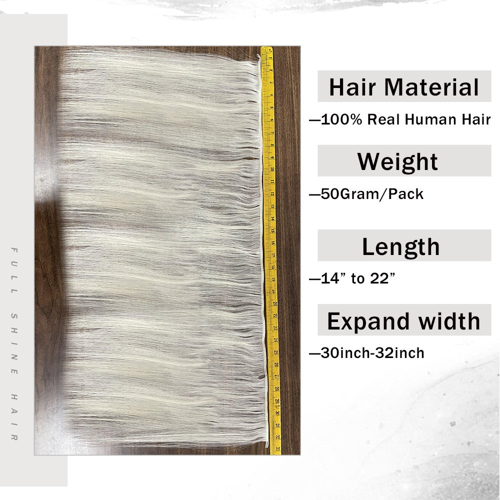 Full Shine Virgin Flat Silk Weft Sew In Hair Bundle Straight Human Hair Extensions 100% Real Human Hair Weft For Women For Salon