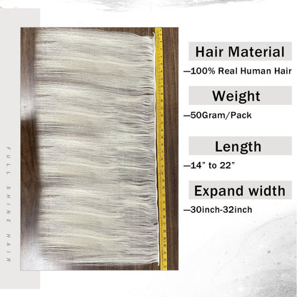 Full Shine Virgin Flat Silk Weft Sew In Hair Bundle Straight Human Hair Extensions 100% Real Human Hair Weft For Women For Salon
