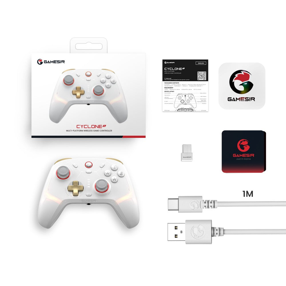 GameSir Cyclone 2 Wireless Pro Controller for Nintendo Switch 2 / PC / iPhone / Android - Hall Effect, Tri-Mode (BT/2.4G/USB)