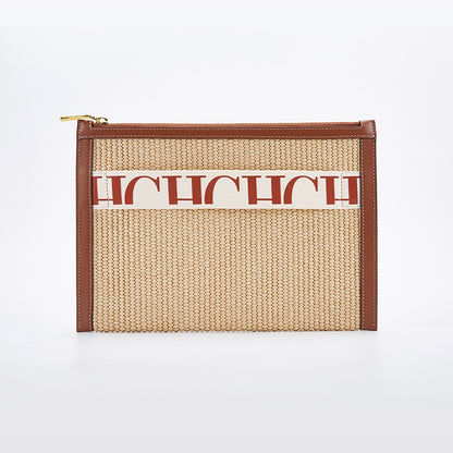CHCH Handmade Woven Clutch Bag Ribbon Embellished Niche Style Clutch Bag