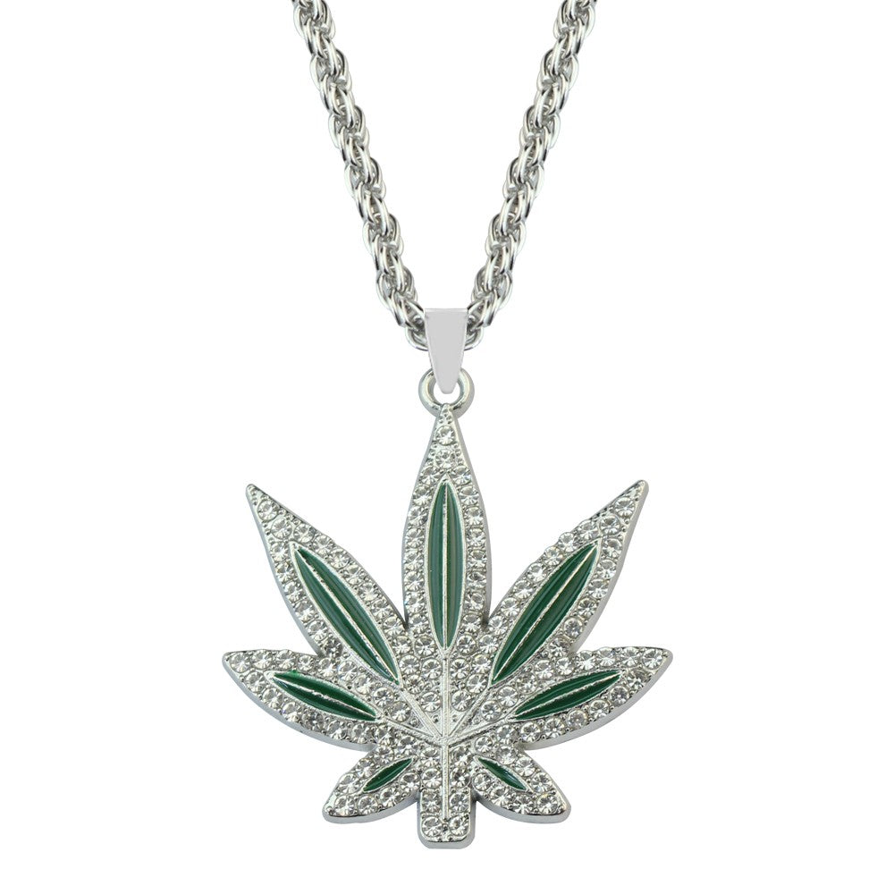 Colar Amuleto Erva Daninha da Moda para Mulheres Homens Colar Folha de Bordo Hip Hop Correntes Pingente Joias Presente Atacado Collares