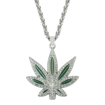 Colar Amuleto Erva Daninha da Moda para Mulheres Homens Colar Folha de Bordo Hip Hop Correntes Pingente Joias Presente Atacado Collares
