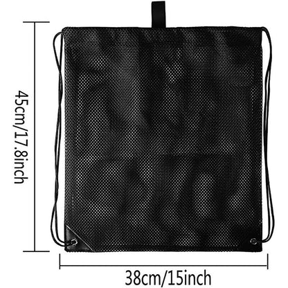 Mesh Drawstring Backpack Bags Heavy Duty Multi Functional Black Mesh Pouch Beach Toys Bag Beach Bag