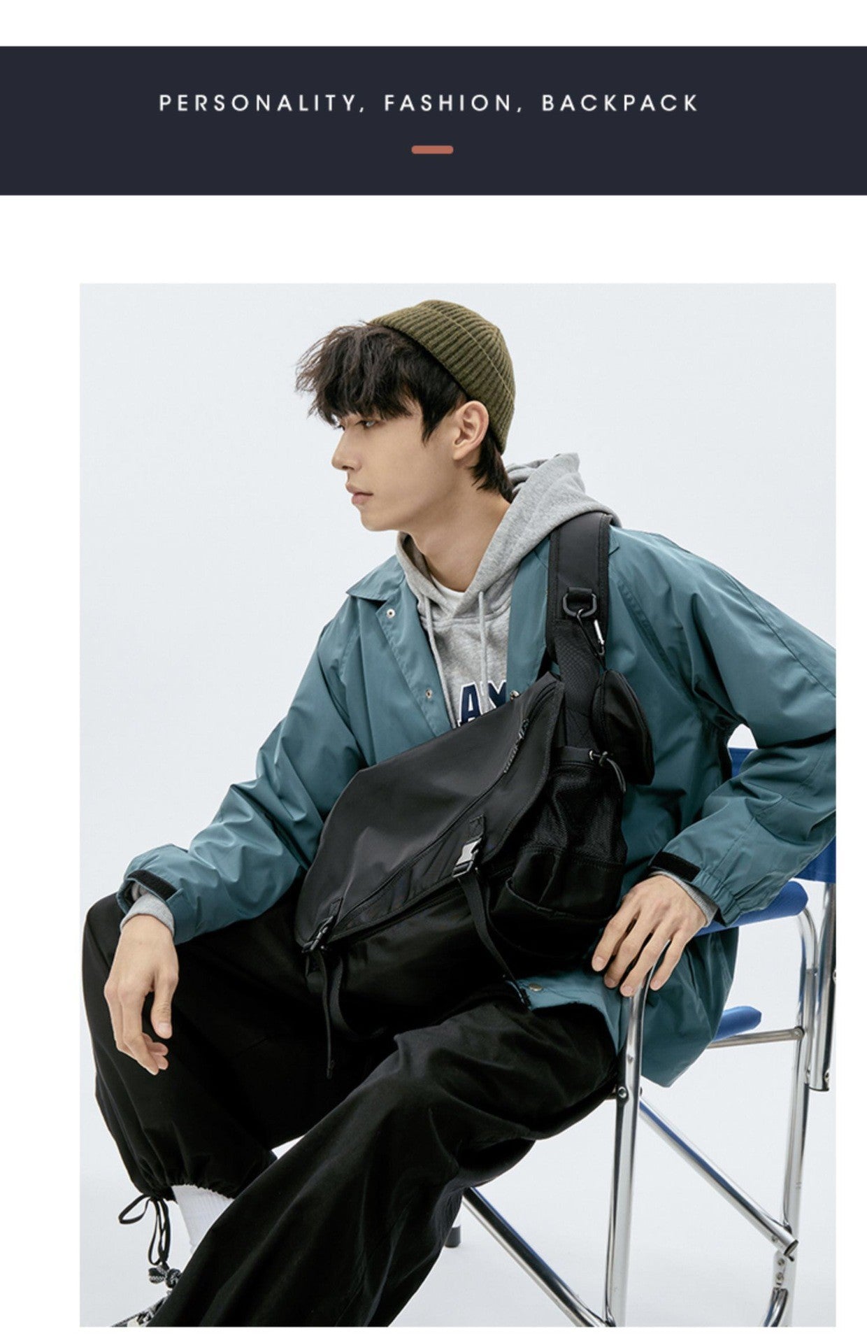 Causal Nylon Shoulder Man Bag Japanese Teenager School Laptop Sling Men's Bag Streetwear Travel Cross Bag Messenger Bags for Men