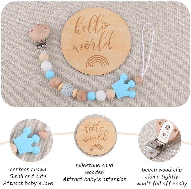 Baby Soother Nipple Clip Infant Dummy Holder Strap Pacifier Chain Silicone Beads for Baby Chew Toy Teether Teething BPA Free