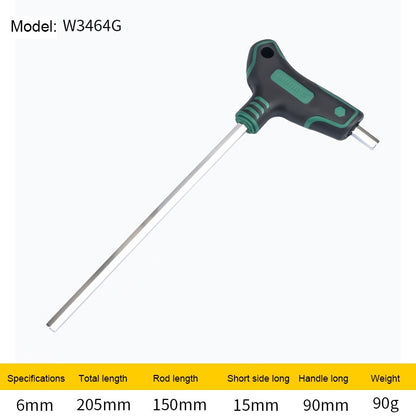 WYNN'S T-Handle Allen Wrench Metric Long Arm Ball/Flat End Hex Key Wrench 1.5-12mm Home Auto Bike Repair Hand Tool Screwdriver