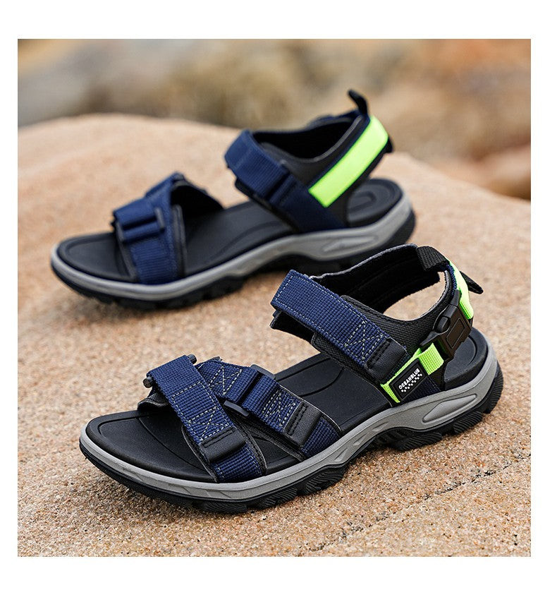 Summer Men's Sandals Trendy Casual Outdoor Sport Shoes for Holidays Beach Breathable Wear-Resistant Hiking & Walking Sandals