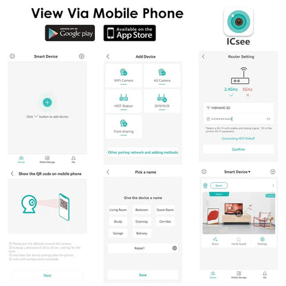 2pcs-Pack iCSee 5MP Mini PTZ WiFi IP Camera with AI Human Detection Color Night Vision for Outdoor Video Surveillance 4MP 2MP