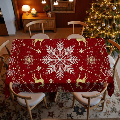 Festive Christmas Patterns Restaurant Kitchen Tablecloth Living Room Home Decoration Rectangular Party Decoration