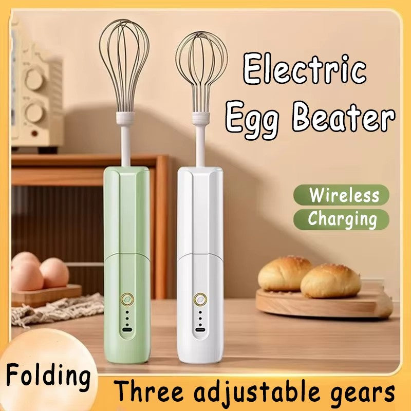 Batedor de Ovos Portátil Elétrico Sem Fio Recarregável USB Mixer Dobrável Automático com Engrenagem Ajustável Utensílios de Cozinha Domésticos