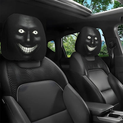 2pcs Angry Cartoon Eyes Car Headrest Covers, Easy Installation, Long Drive Fatigue Relief, Car Lovers Gifts, Car Interior Decor