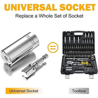 Conjunto de Soquetes Universais 7-19mm Ferramenta Adaptadora de Furadeira Chave de Porca Mágica Multiferramenta