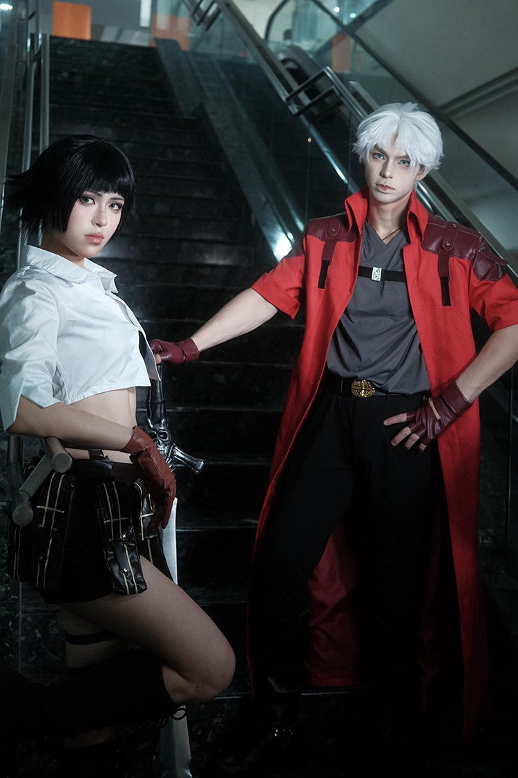 Devil May Cry 5 Dante Cosplay Costume Game DMC 5 Dante Wig Windbreaker Gloves Top Pants Disguise Suits Party Fantasia Outfits