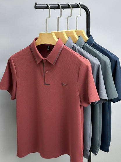 High end luxury brand fashion hot diamond short sleeve Advanced printed POLO shirt summer new Korean version men's lapel T-shirt