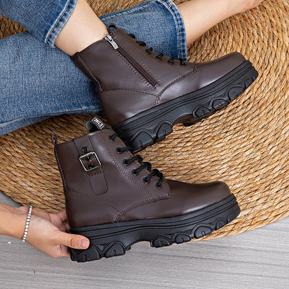Bestselling Height Increasing Women2025Autumn and Winter New Fleece-Lined Non-Slip Short Boots for Petite Thick-Soled Faux Wool