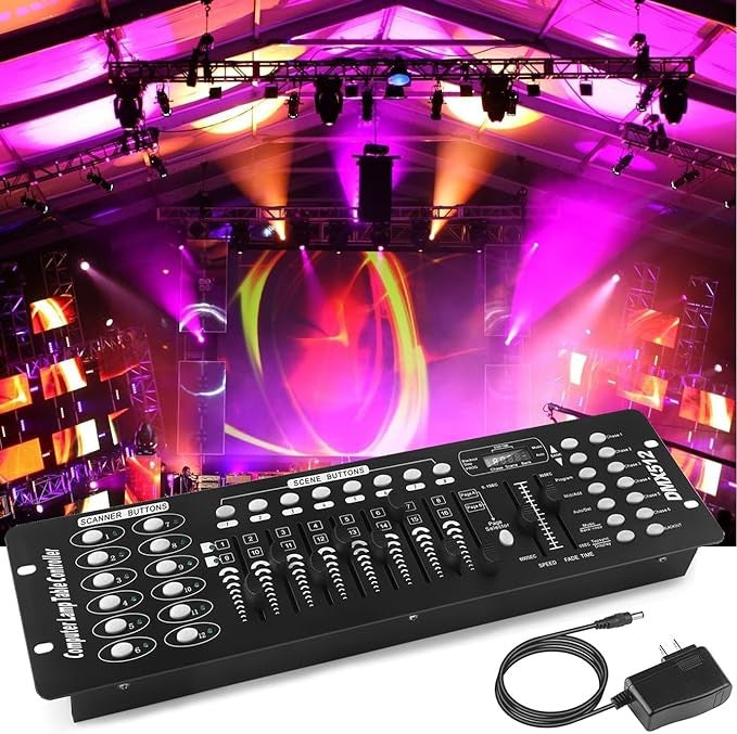 U`King DMX 512 Controller 192 Channel DMX Console Stage Light Console For Party DJ Disco Lights Show Night Club