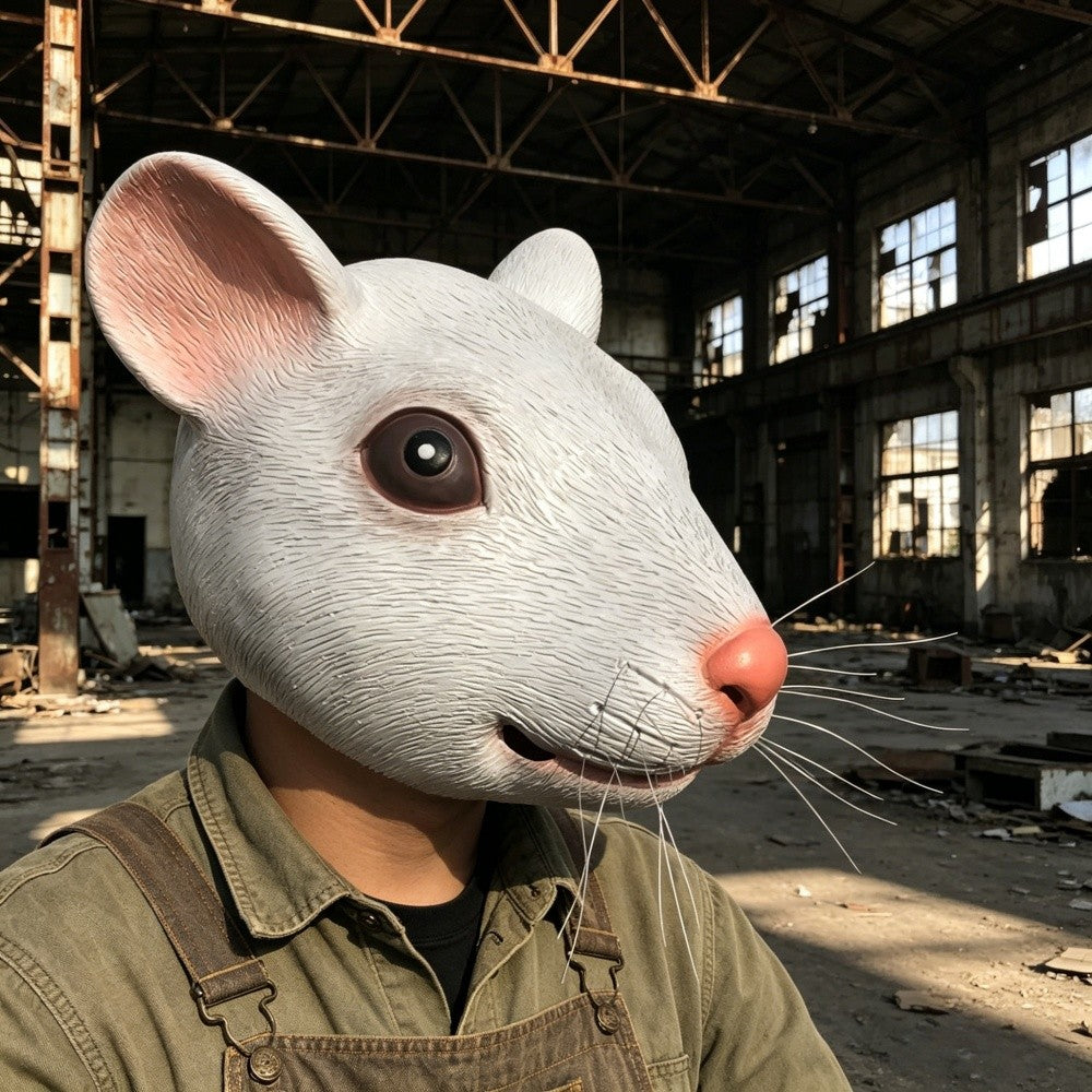 Realistic Mouse Latex Mask, Full Face Animal Head Mask for Adult Cosplay, Halloween & Themed Party Costume Supplies