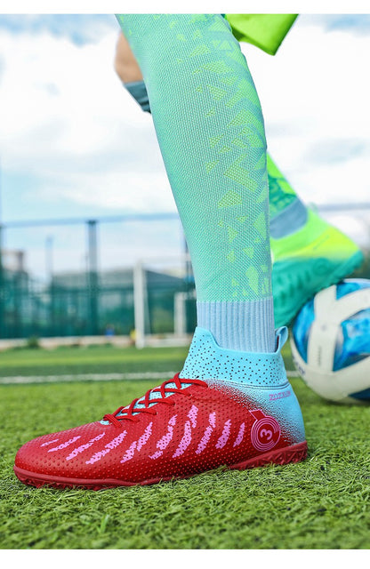 New High Top Football Shoes Cleats Soccer Shoes Boys And Girls Broken TF Nails For Adult Competitions Long Nails Training Boots
