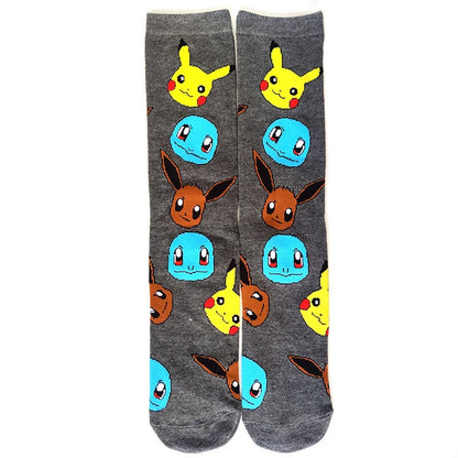 Pokemon Men's Fashion Trend Long Socks Cartoon Anime Figure Pikachu Eevee Gengar Unisex Athletic Harajuku Socks