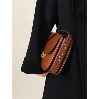 New genuine leather tofu bag for women with a high-end feel, single shoulder crossbody small square bag, commuting bag for women