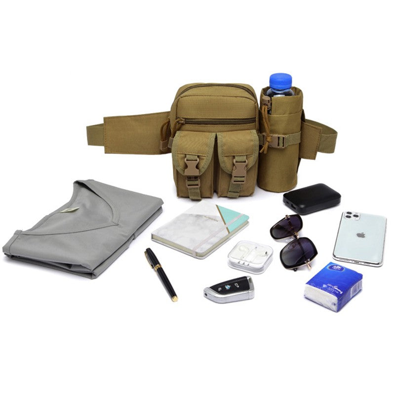 Outdoor Waist Bag Men Tactical Water Bottle Waterproof Bags Camouflage Hunting Hiking Climbing Bag Nylon Mobile Phone Belt Pack