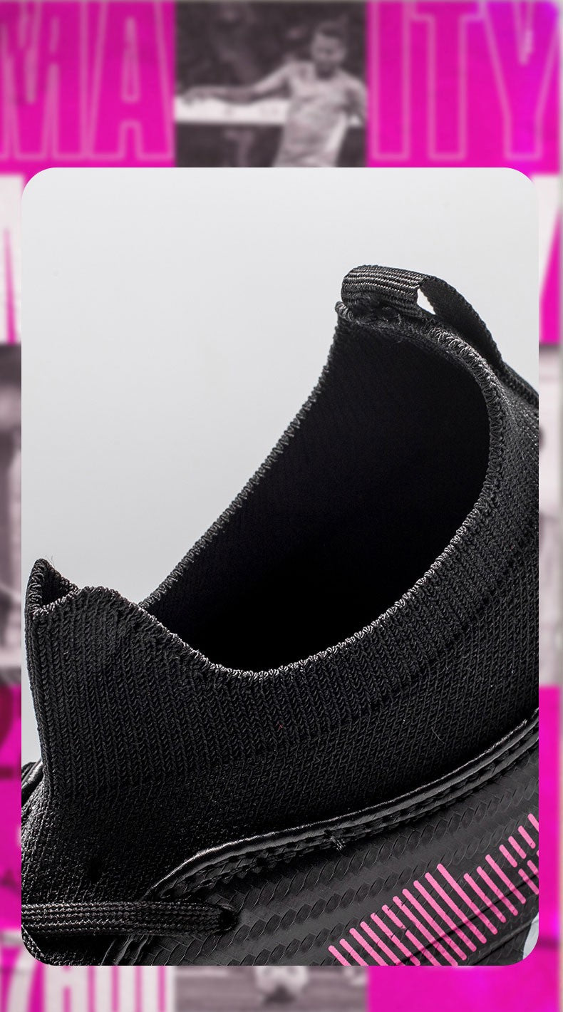 Unisex Soccer Shoes High-Tops Lace-Up Non-Slip Spikes Outdoor Sports Athletic Football Cleats for Professional Training Sneaker