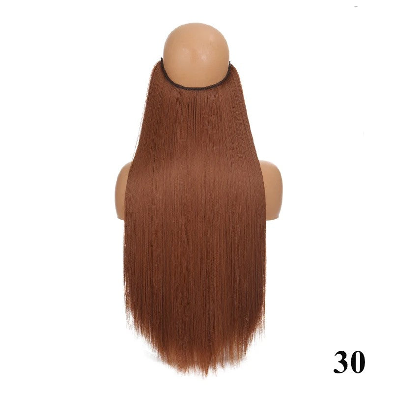 Extensão de cabelo com fio invisível (40cm 50cm 60cm) cabelo liso cabelo encaracolado uso diário adequado para todas as mulheres