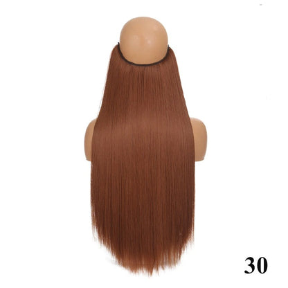 Extensão de cabelo com fio invisível (40cm 50cm 60cm) cabelo liso cabelo encaracolado uso diário adequado para todas as mulheres