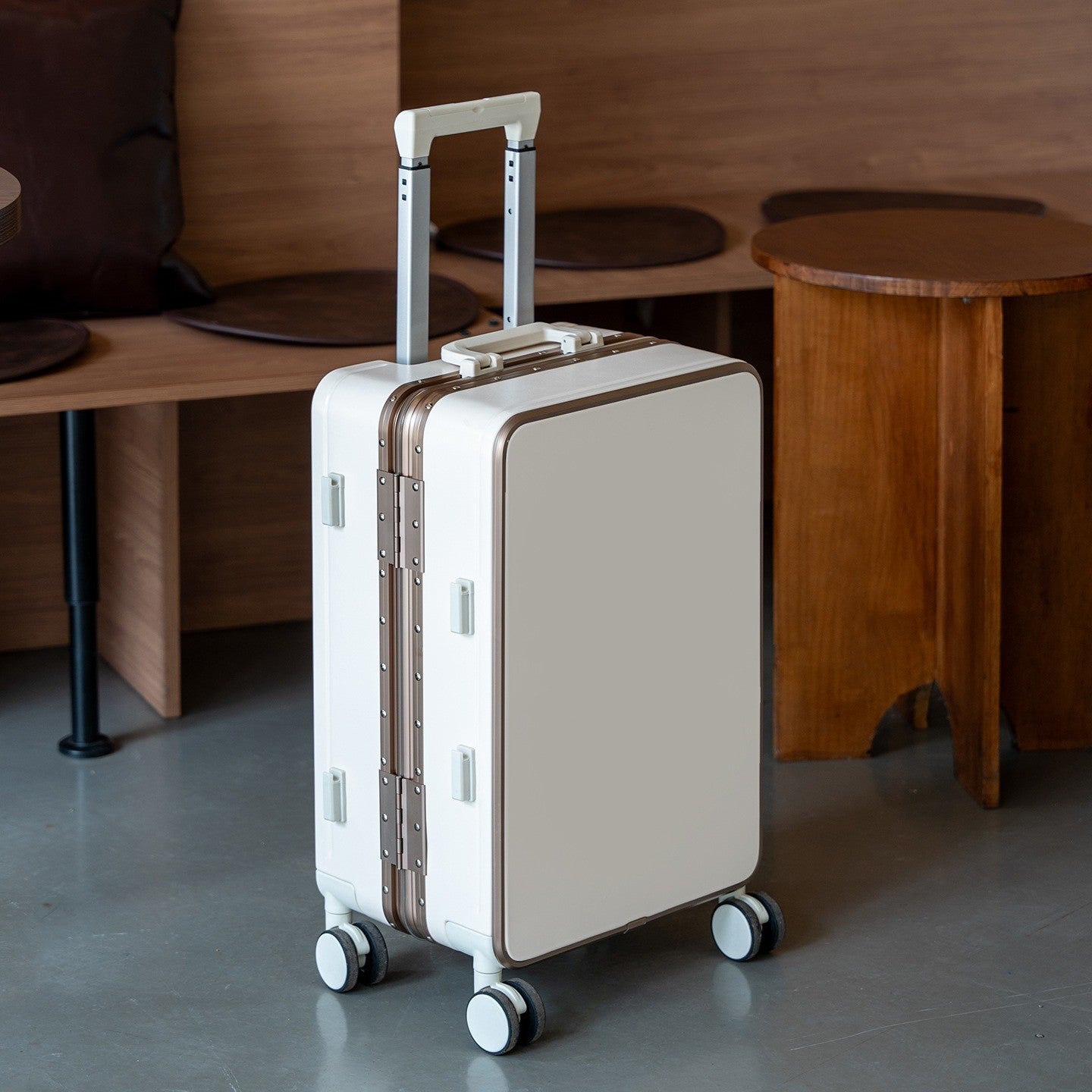 Nova Mala de Alta Qualidade 20" de Bordo para Viagem Trolley Bag Estrutura de Alumínio Atualizada com Trava Bagagem de Rodinhas Material ABS+PC