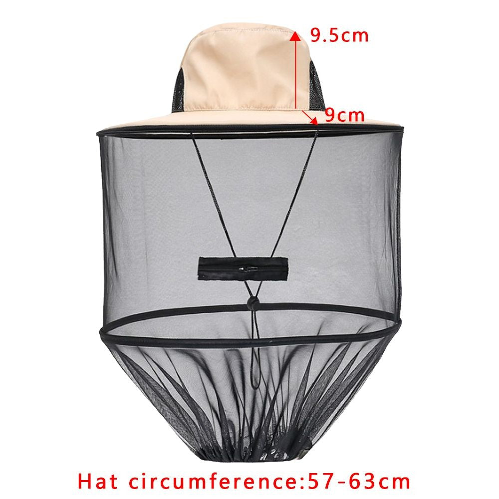 Chapéu Mosquiteiro Com Tela Protetora Repelente Insetos Abelhas Proteção Masculino Feminino Chapéu De Pesca Protetor Solar Ao Ar Livre