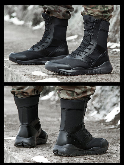 Bota Tática Leve de Verão para Combate Masculina e Feminina, Treino de Escalada, Impermeável, Caminhada ao Ar Livre, Sapatos de Malha Respirável