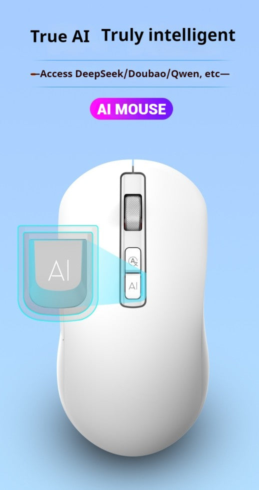 Ai Voice Mouse Wireless Bluetooth Dual-Mode Rechargeable for Laptop Pc Voice Typing Translation Deepseek Gpt intelligent Office