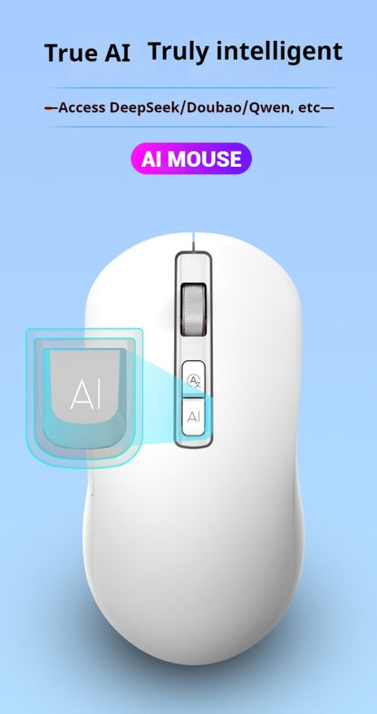 Ai Voice Mouse Wireless Bluetooth Dual-Mode Rechargeable for Laptop Pc Voice Typing Translation Deepseek Gpt intelligent Office