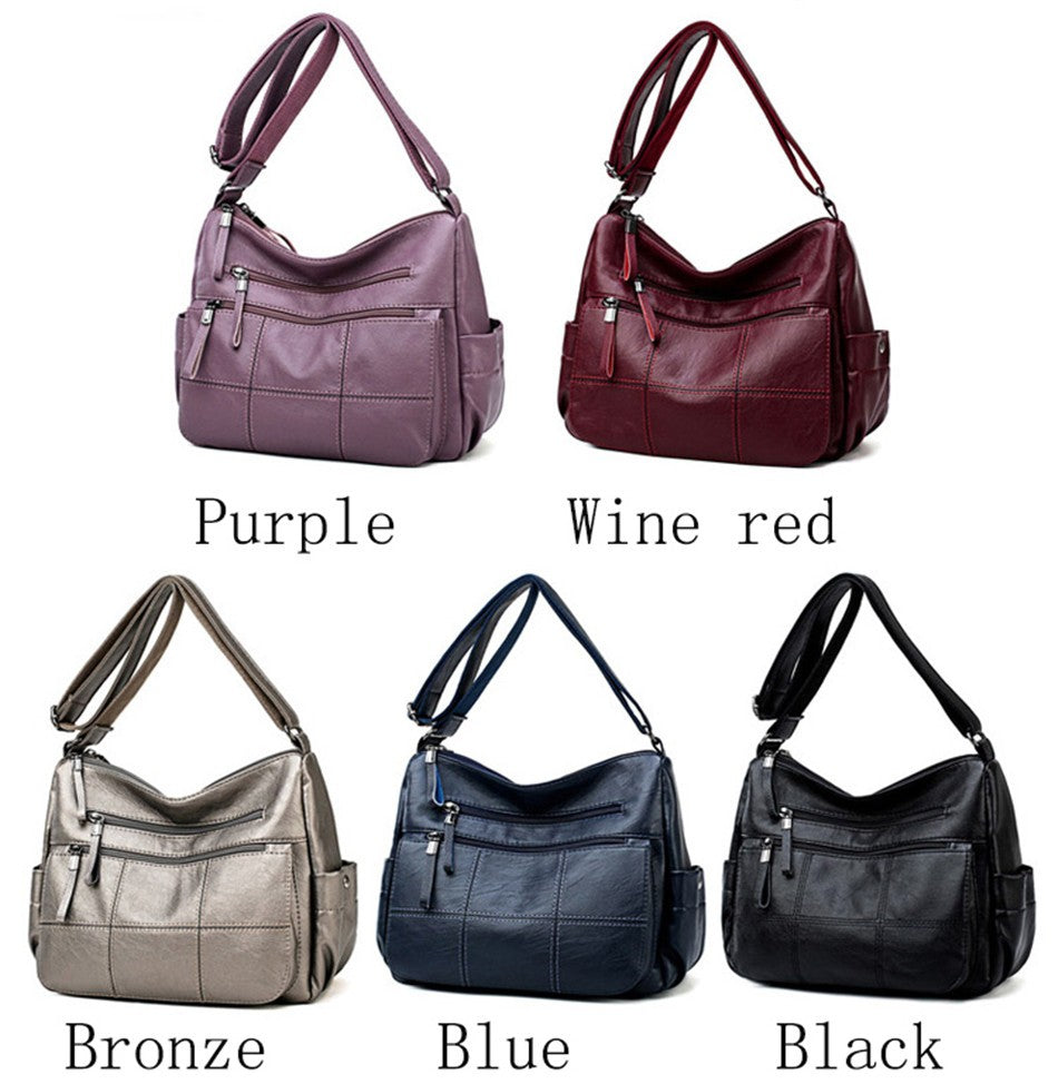 2 Layers Genuine Brand Leather Shoulder Messenger Luxury Handbags Women Bags Designer High Quality Crossbody Bags for Women Sac