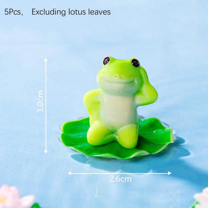 5/6Pcs Cartoon Funny Frog Figurine Ornament Desktop Living Room Micro Landscape Fish Tank Aquarium Decoration Accessories