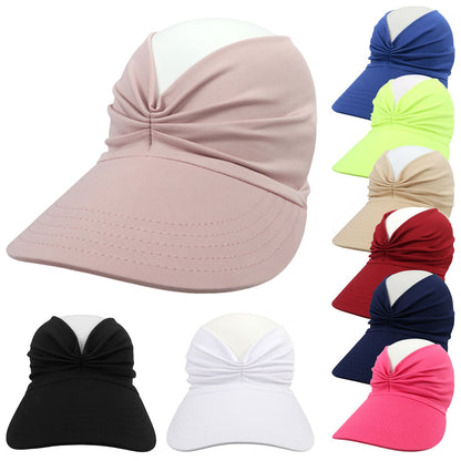 Spring and summer Beach Sun Hat for women New ladies outdoor sports empty top hat  sun-protection visior