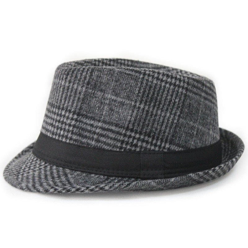 Chapéu de Lã para Casamento Primavera Verão para Homens de Meia-Idade, Casal, Moda Outono Inverno, Festa Xadrez, Design de Luxo, Chapéu Jazz Fedora para Mulheres