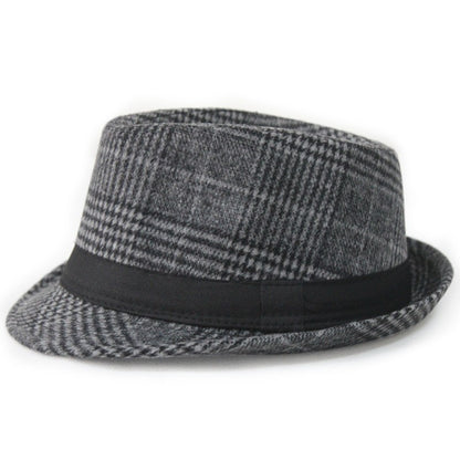 Chapéu de Lã para Casamento Primavera Verão para Homens de Meia-Idade, Casal, Moda Outono Inverno, Festa Xadrez, Design de Luxo, Chapéu Jazz Fedora para Mulheres