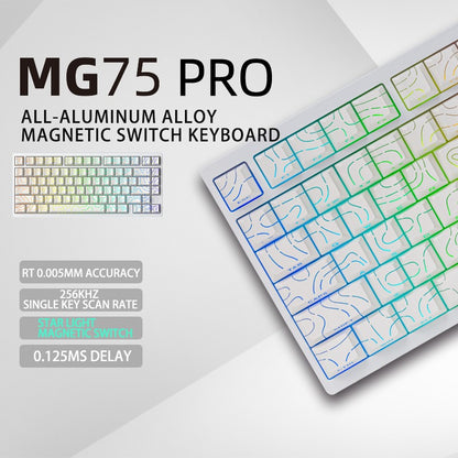 Teclado Gamer IROK MG75 PRO MAX 8K com Switch Magnético Acionamento Rápido de 0,005mm RT Teclado Mecânico com Hot Swap/SOCD/À Prova D'Água