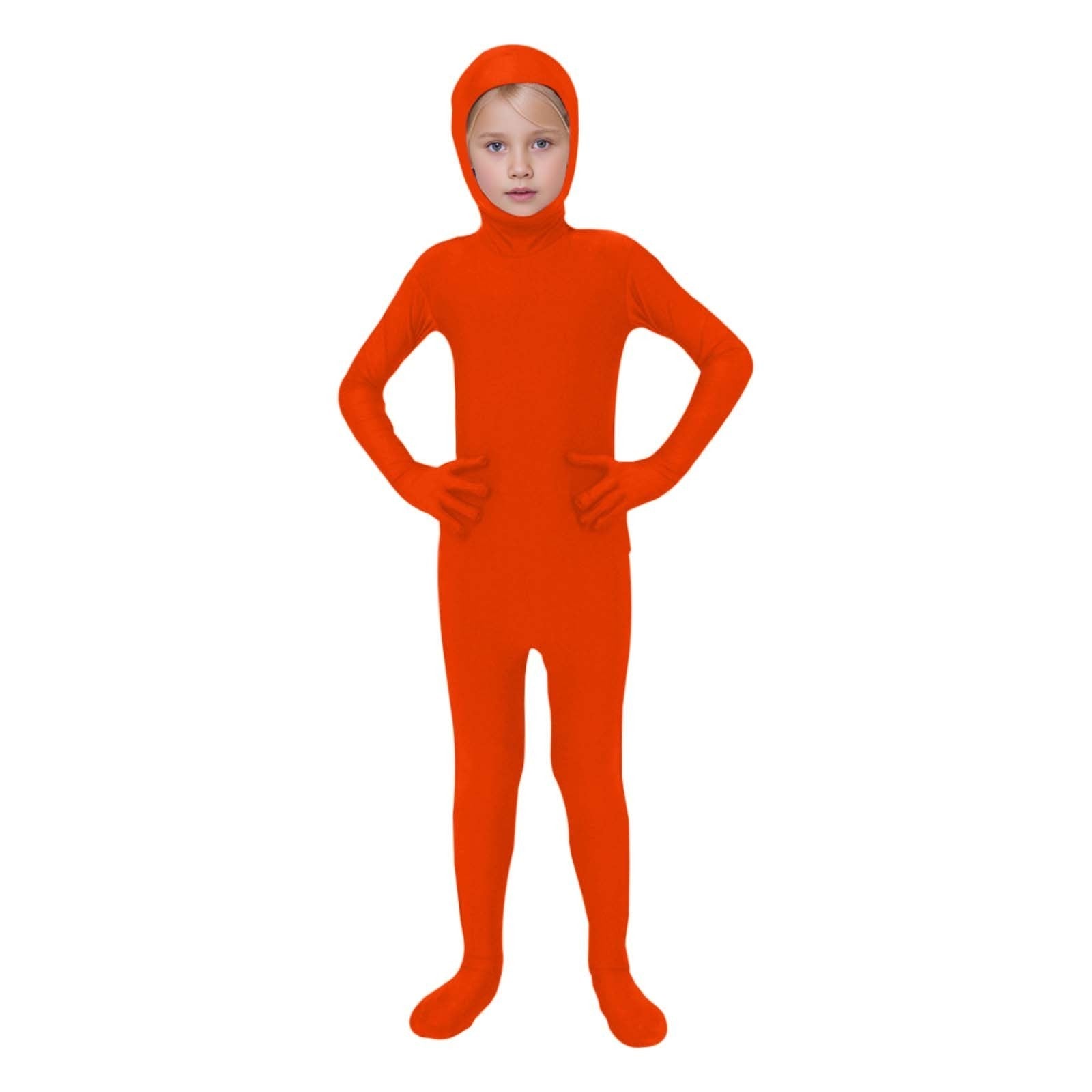 Kids Invisibility Jumpsuits Role Play Tights Full Body Suit Solid One-Piece Jumpsuit Halloween Costume Funny Romper Performance