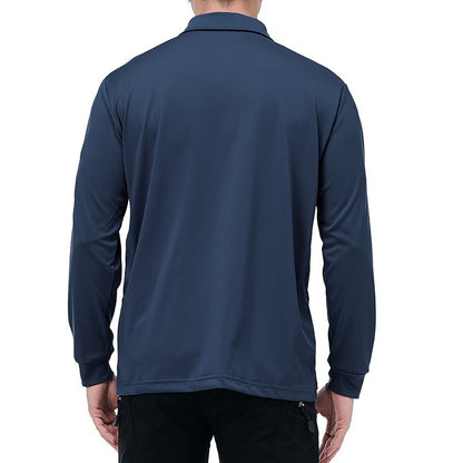 Men's Lightweight Long Sleeve Polo Shirt Performance Tactical Casual Outdoor Hiking Collared Shirts Pique Jersey Golf Shirt