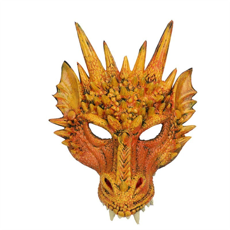 PU Foaming 3D Animal Dragon Mask for Halloween Carnival Party Halloween Dragon Mask Cosplay Dragon Scary Mask Monster Mask