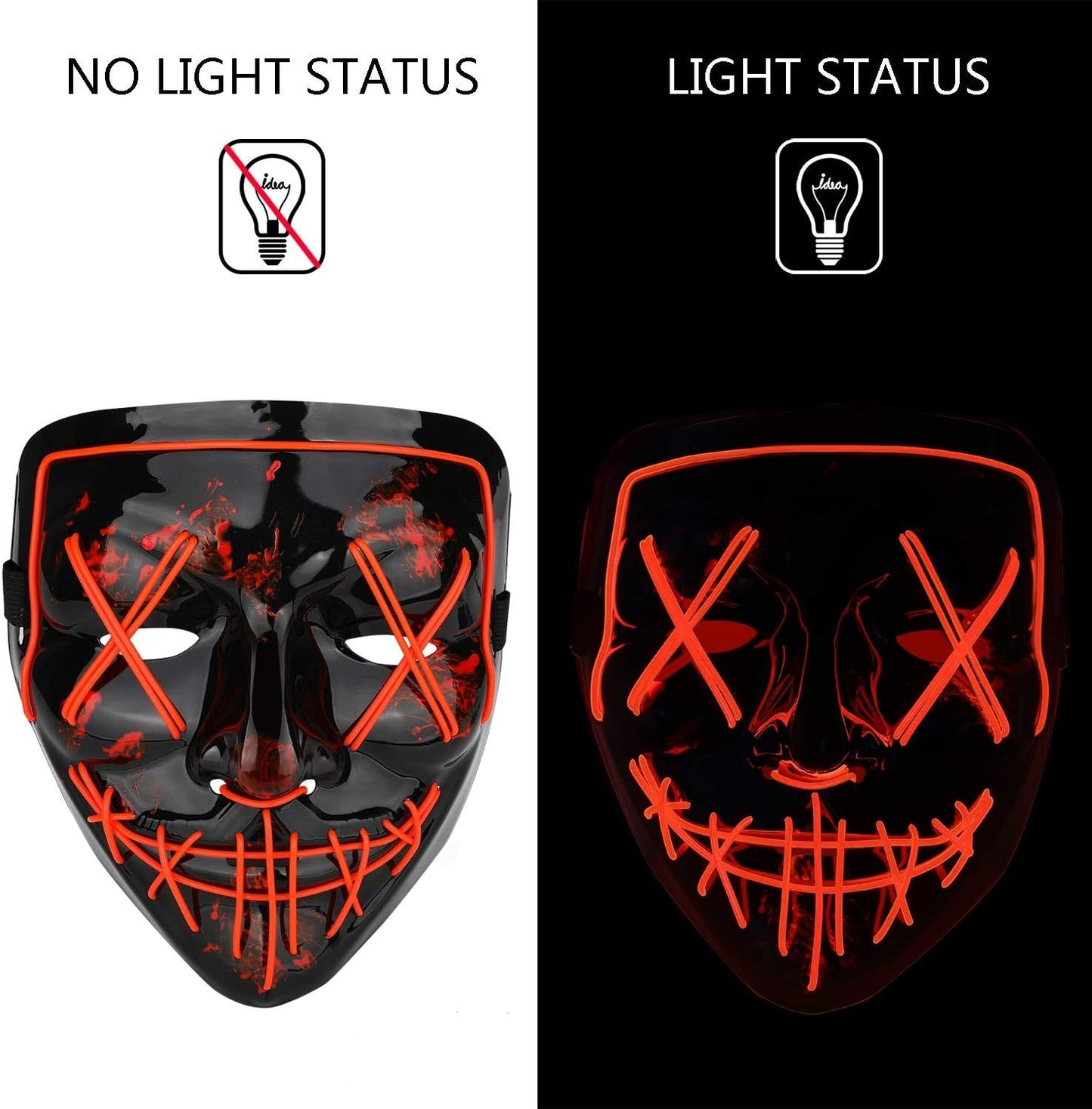 Wireless Bar Music Festival Neon Purification Mask Carnival Party Mask Glow in the dark Cosplay costume supply