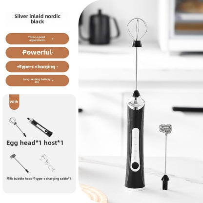 Espumador de leite elétrico, batedor de ovos manual, máquina de café para bebidas, máquina de creme de geleia de 3 velocidades, batedeira de massa para cozinha doméstica
