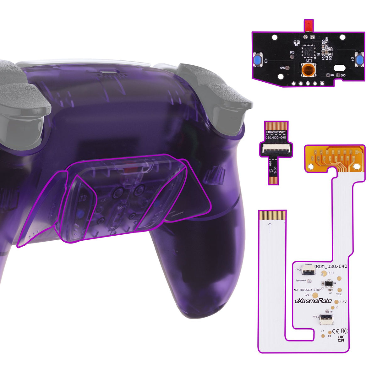 eXtremeRate Programable RISE4 V3 Remap Kit for ps5 Controller BDM-030/040/050, Upgrade Board & Redesigned Back Shell & Buttons