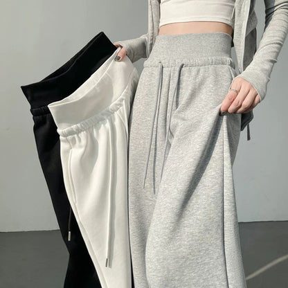 Girls Classic Fashion High Waist Pants Female Comfortable Straight Leg Trousers Lady Korean Baggy Casual Daily Pants