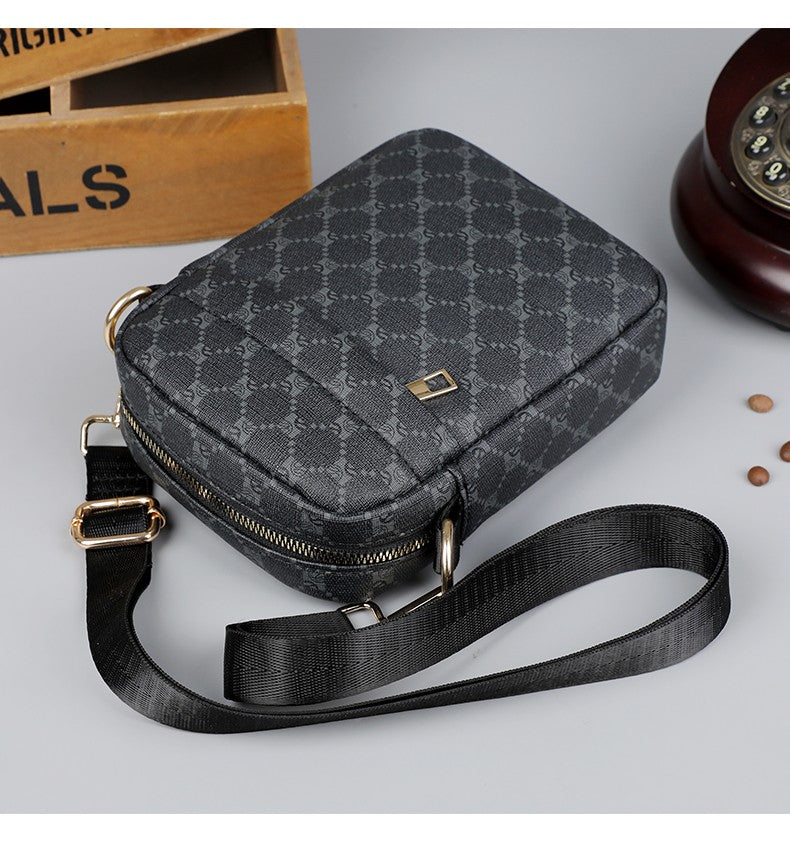 Luxury Designer Men Small Shoulder Bag PU Leather Messenger Crossbody Phone Bag For Men Vintage Style Men Handbag Bag Bolsa Sac