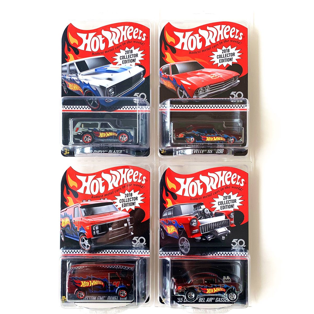 Hot Wheels Carros 2018 Edição de Colecionador CUSTOM GMC PANEL VAN BEL AIR GASSER 1/64 Modelo de Metal Fundido Veículos de Brinquedo HNR88