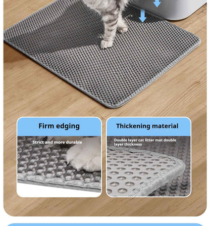 Tapete higiênico para gatos 60CMX90CM à prova d'água, camada dupla, para caixa de areia, tapete para gatos, tapete lavável e antiderrapante, para limpeza de animais de estimação